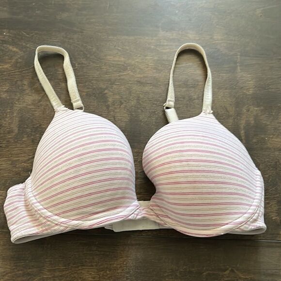 Victorias Secret vintage push up bra striped signature straps Sz-34D - Picture 5 of 9